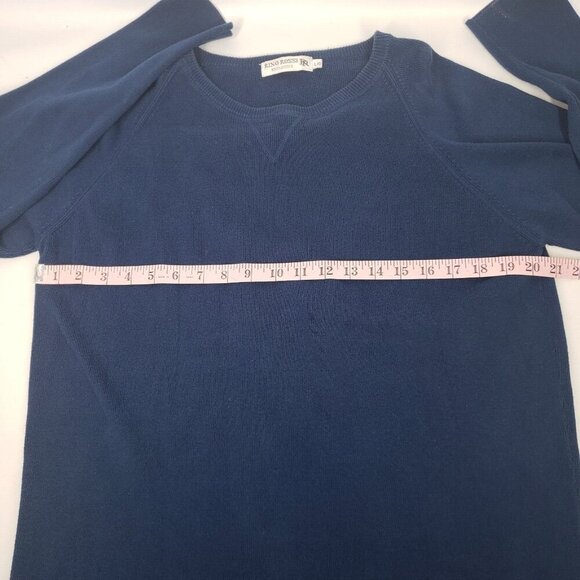 Rino Rossi Knit Sweater Blue Women's Large 100% Cotton Long Sleeve - Picture 10 of 14
